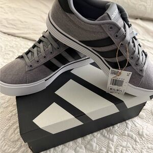 Adidas Men's Gray and Black High-Top Sneakers